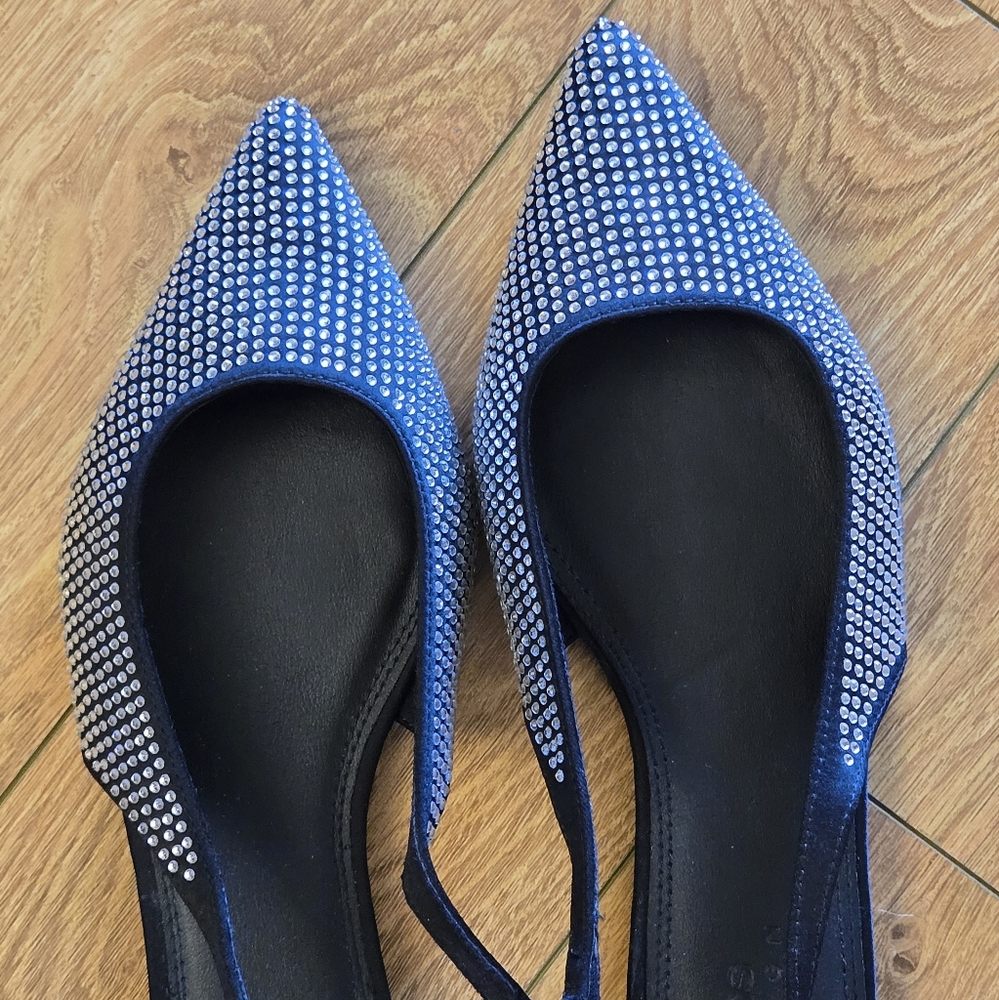 Women's sling back shoes with rhinestones size 9